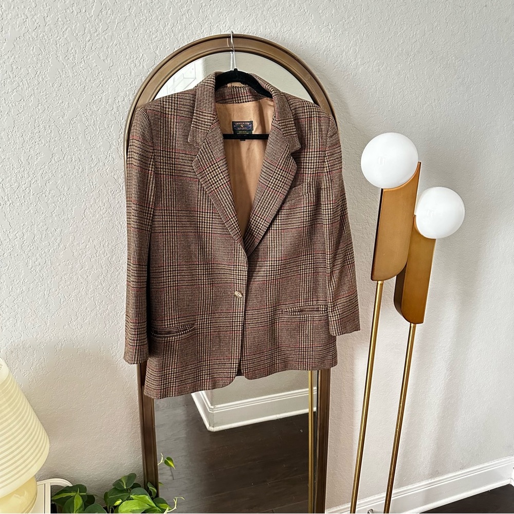 Vintage Charter Club Plaid Wool Blazer